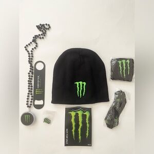 Monster Energy Black Beanie and Accessories Set